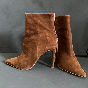 Brown suede stiletto boots